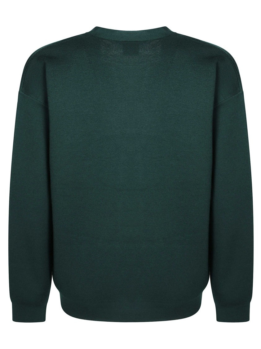 Drôle De Monsieur Finely Knit Deep V-Neck Cardigan