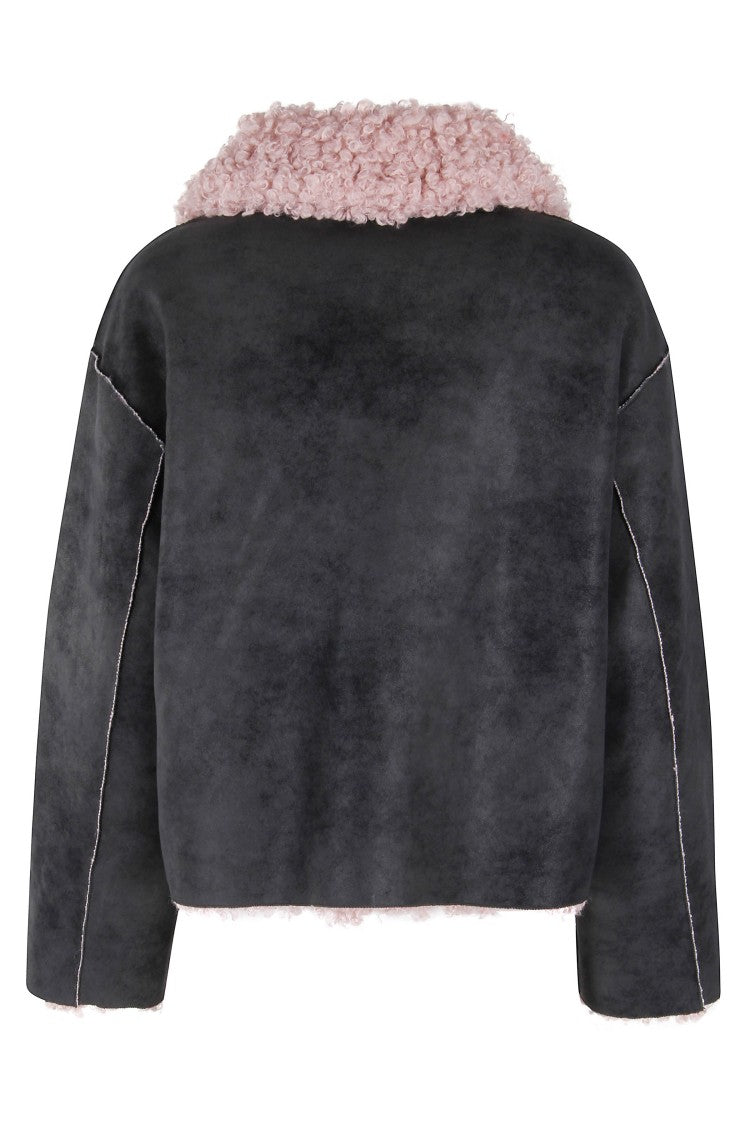 Jakke Faux Leather Sheepskin Jacket