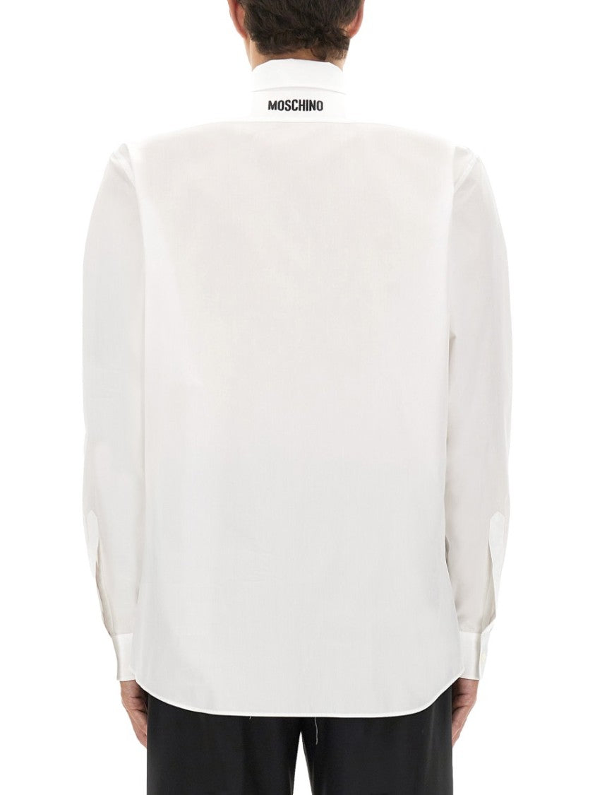 Moschino Structured White Cotton Poplin Shirt