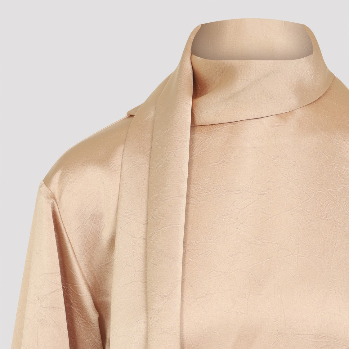 Carven Midi Dress With High Neckline And Draped Scarf Detail