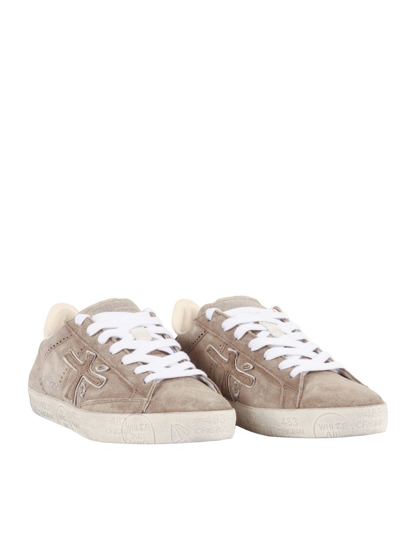 Premiata Textured Hairy Calf Leather Sneakers With Modern Silhouette