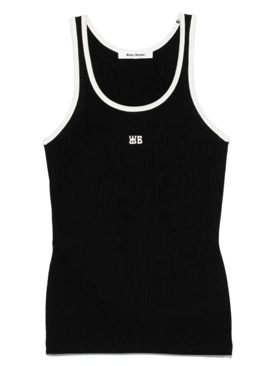 Wales Bonner Sleeveless Ribbed Tank Top With Contrast Trim