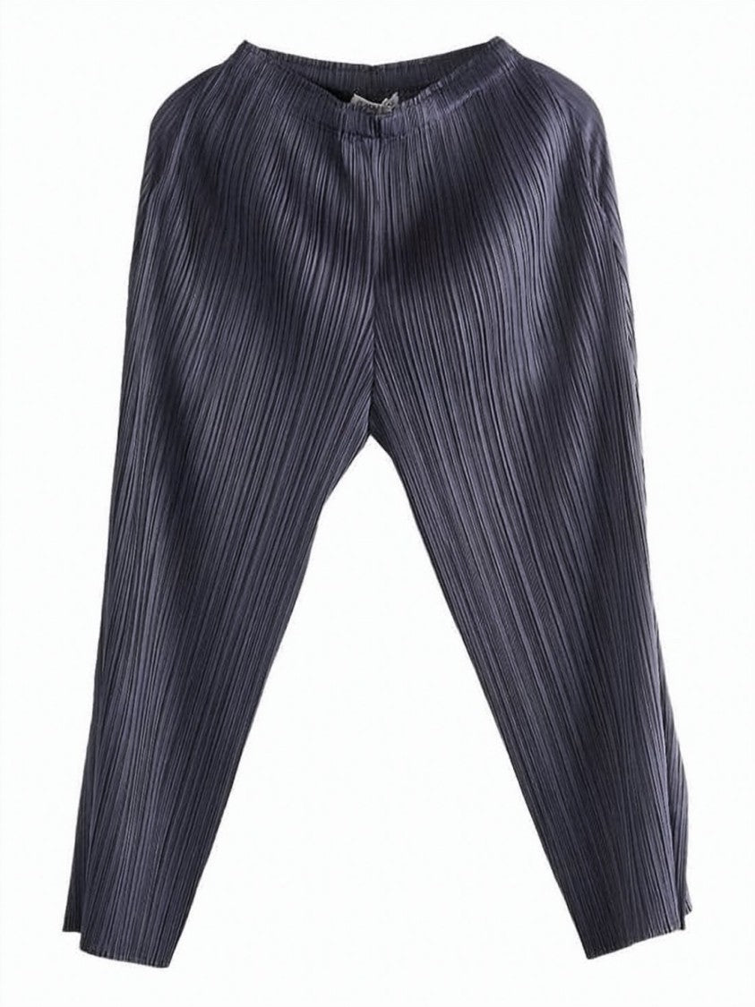Pleats Please Wide-Leg Cropped Training Pants In Pleated Fabric
