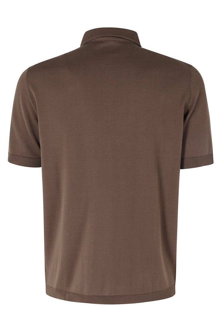 Kangra Coffee Short Sleeve Cotton Sweater Polo Shirt