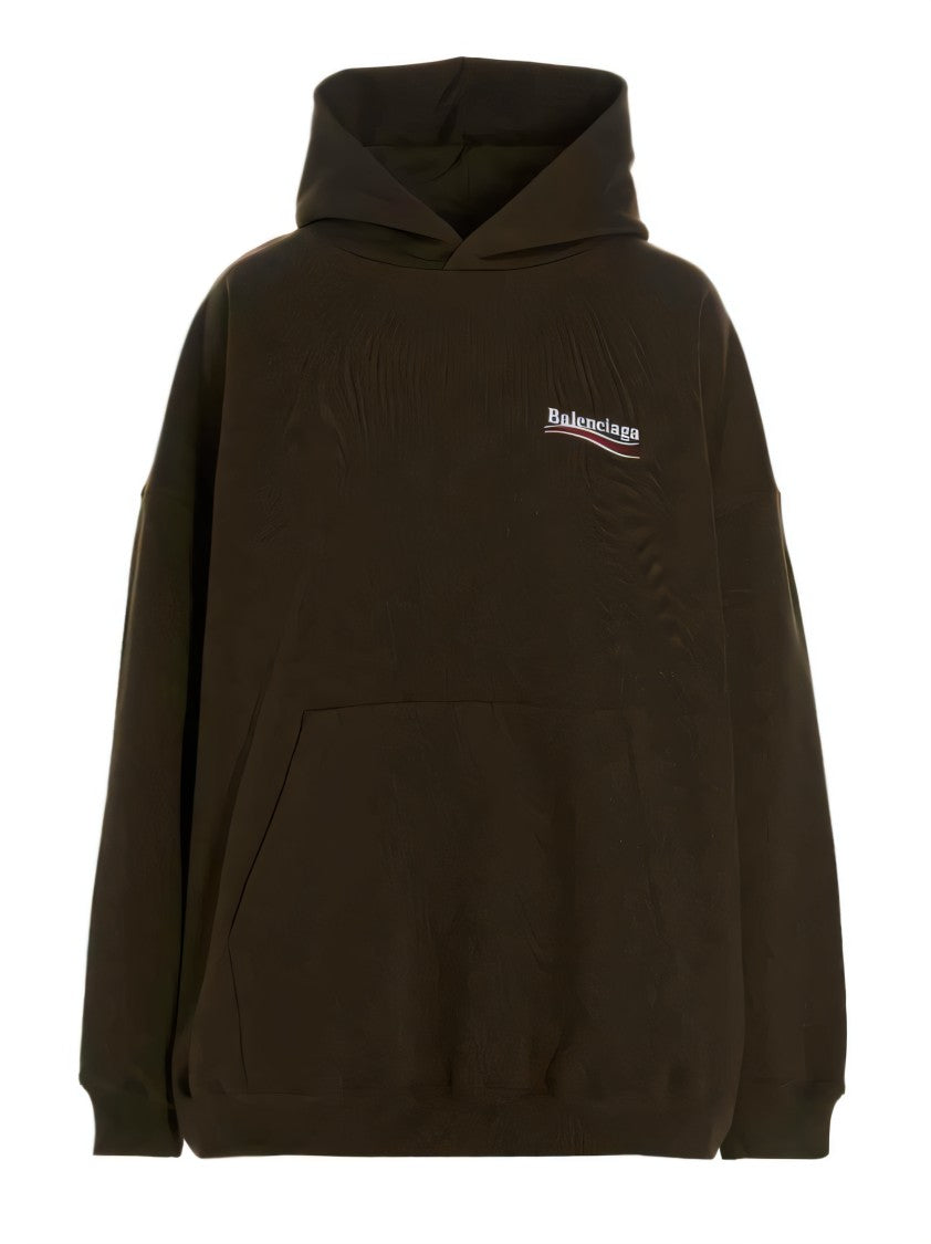 Balenciaga Relaxed Fit Brown Cotton Hoodie