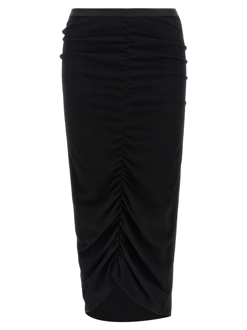 Valentino Garavani Asymmetrical Draped Midi Skirt With Ruched Front