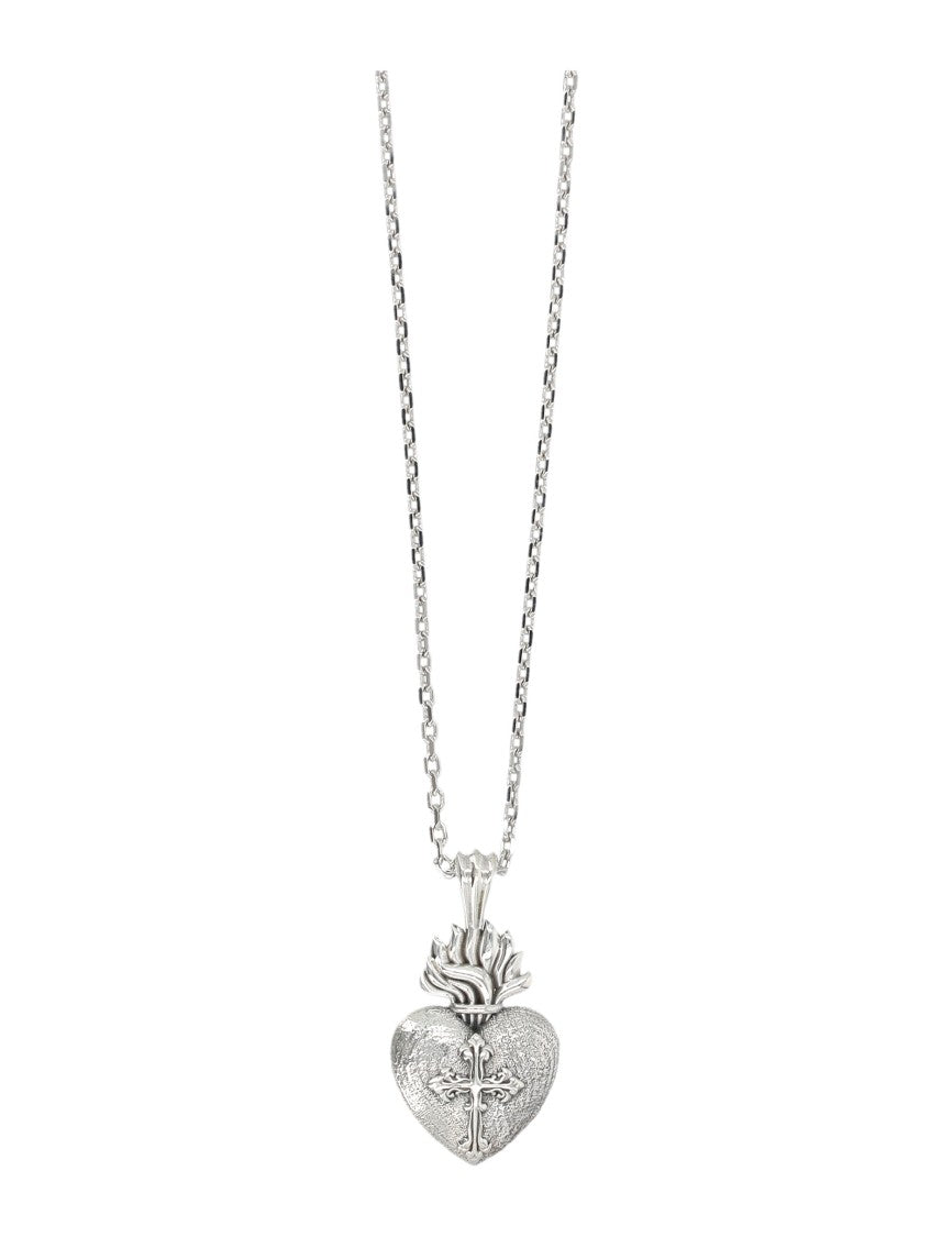 Emanuele Bicocchi Intricate Sterling Silver Sacred Heart Necklace