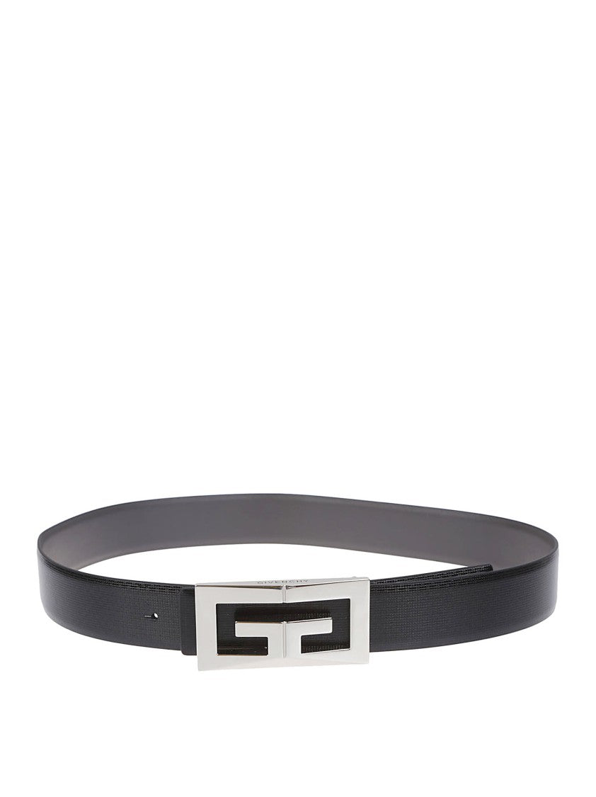 Givenchy Calf Leather Belt With Geometric Buckle