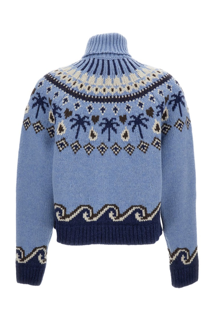 Alanui Light Blue Sweet Winter Virgin Wool Sweater