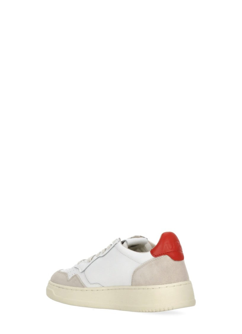 Autry White Medalist Low Suede Inserts Sneakers