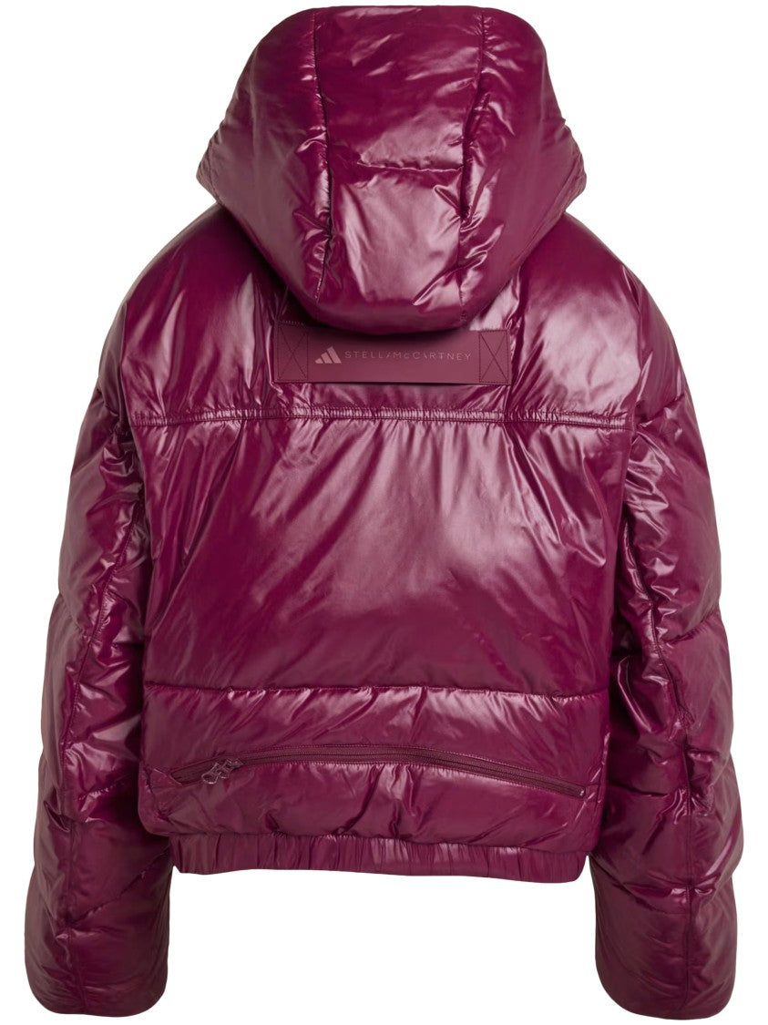 Adidas By Stella Mccartney Puffer Drawstring High-Collar Down Jacket