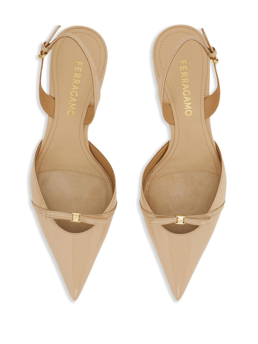 Salvatore Ferragamo Black Gylla Pointed Toe Patent Pumps