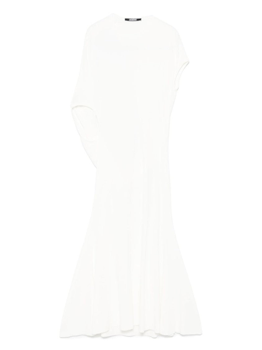 Jacquemus Midi Dress With Open Back And Crew Neck Design