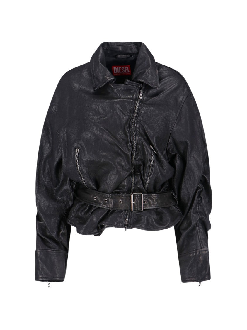 Diesel L-Oys Leather Jacket – Black