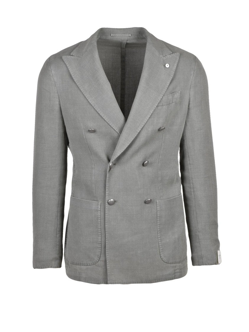 L.B.M. 1911 Sage Green Cotton Ramie Double-Breasted Jacket