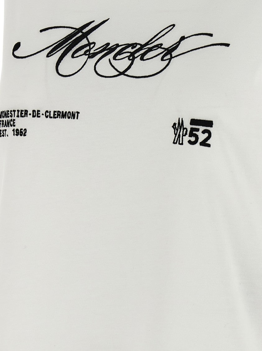 Moncler Intricate Embroidery Detail Cotton Jersey T-Shirt