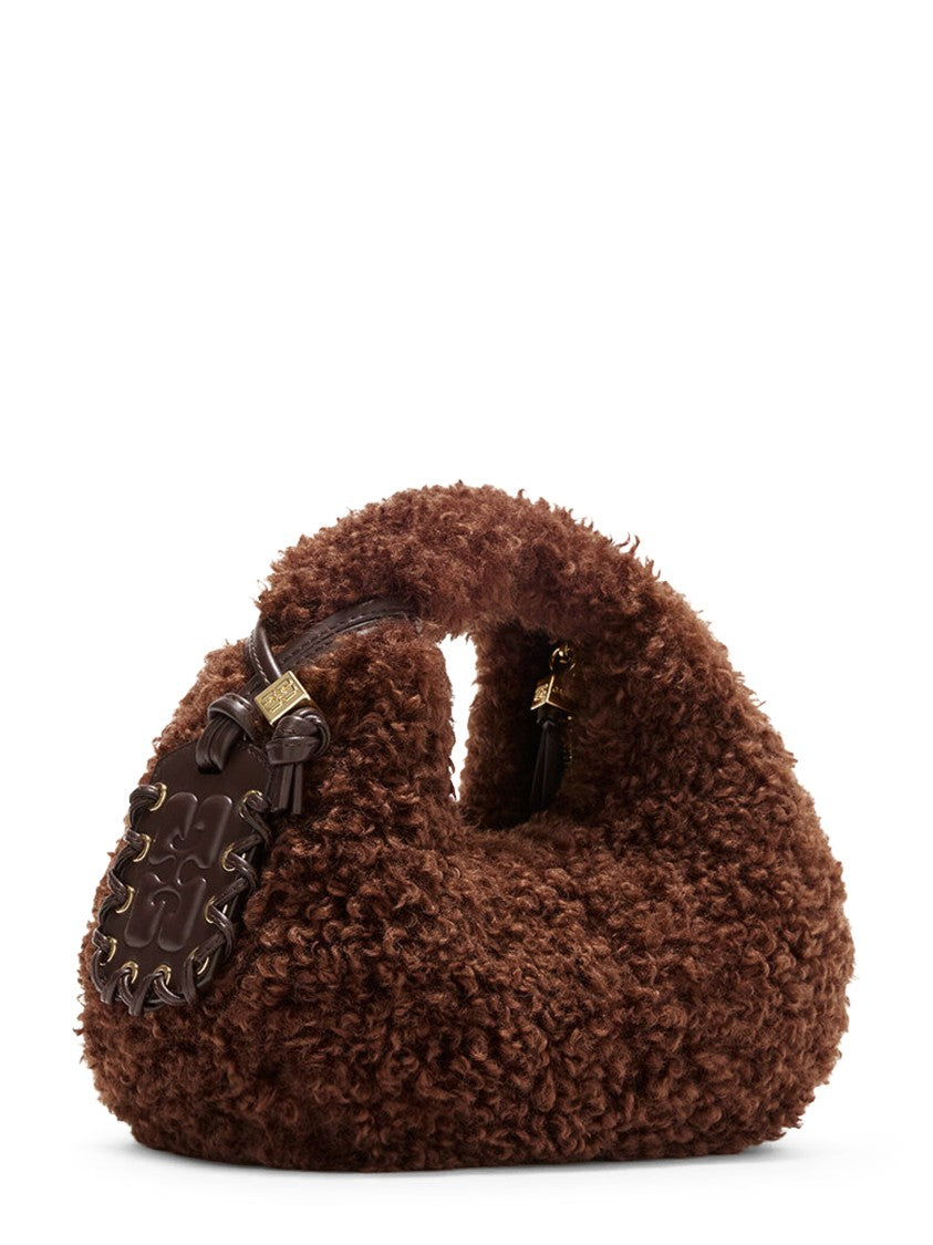 Ganni Rounded Faux Fur Tote Bag