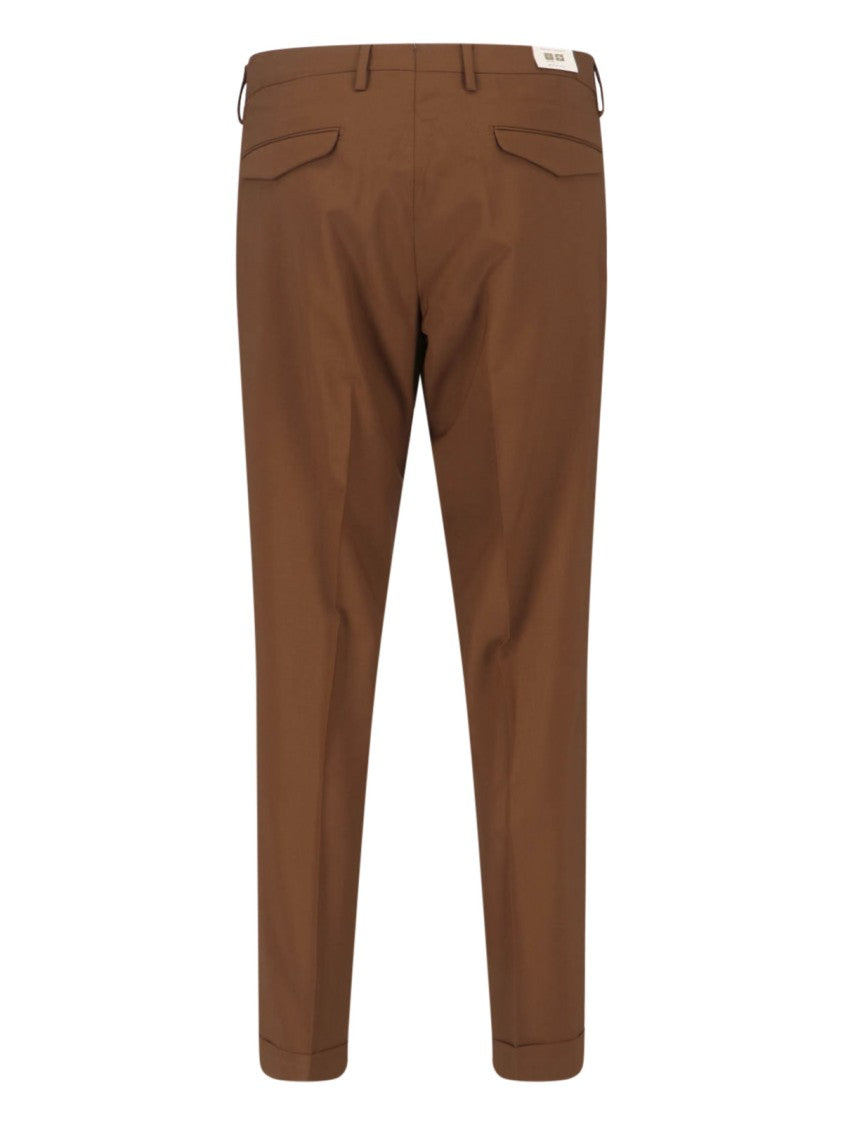 Briglia 1949 Brown Tailored Mid-Rise Virgin Wool Trousers