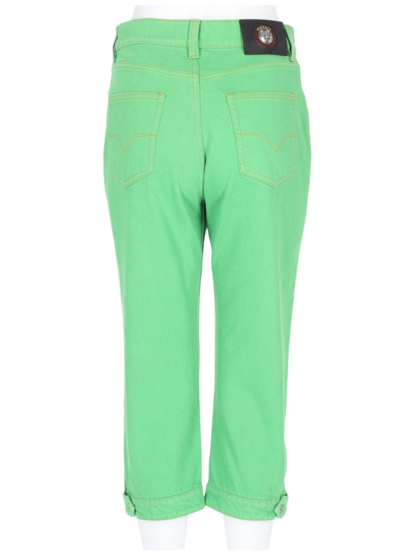 Versace Green Cotton Trousers