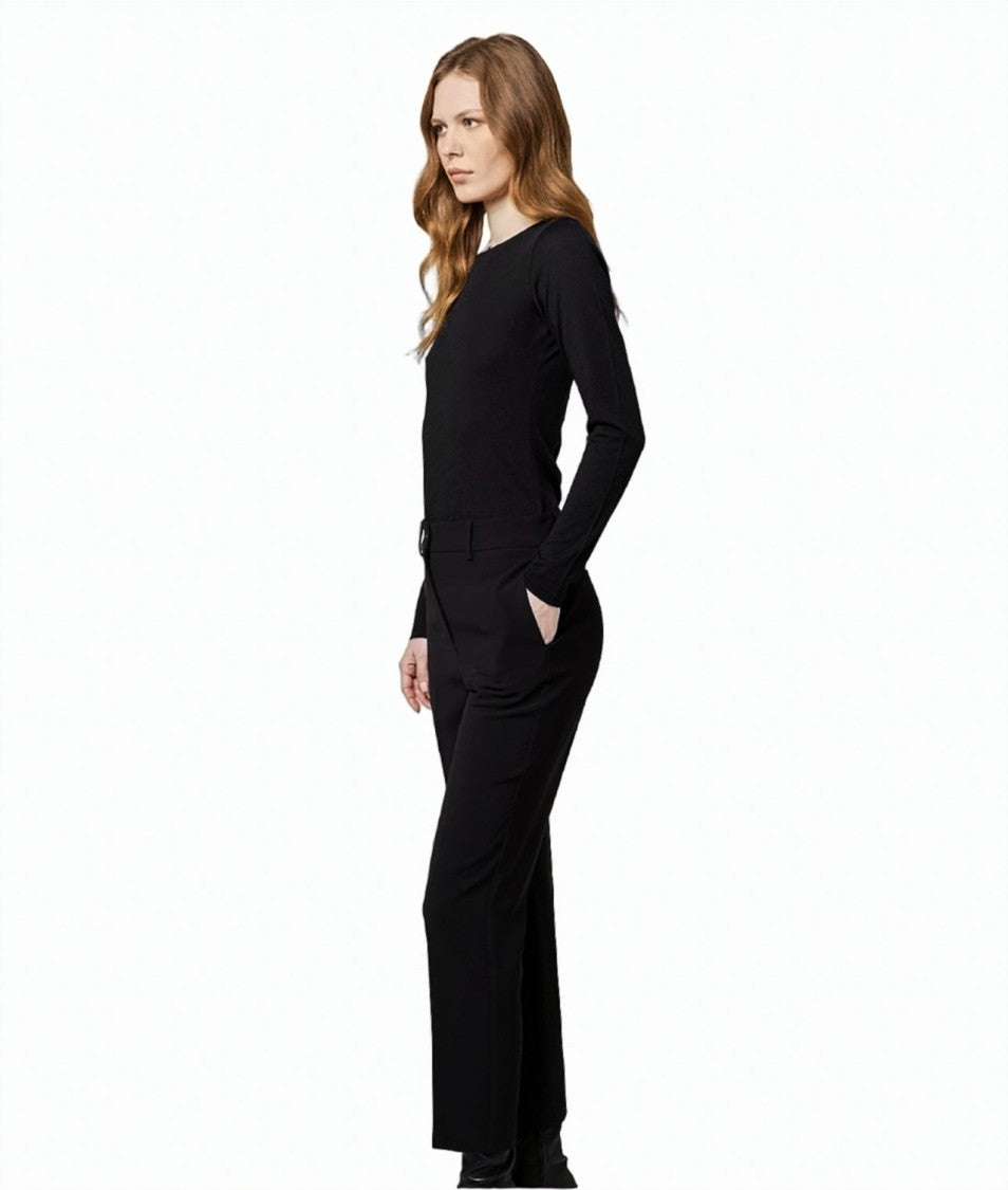 Alpha Studio Mid-Rise Straight-Leg Pants