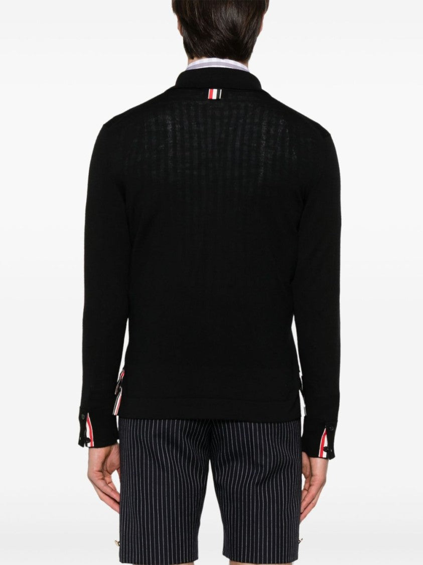 Thom Browne Button-Front Knit Cardigan With Grosgrain Detailing
