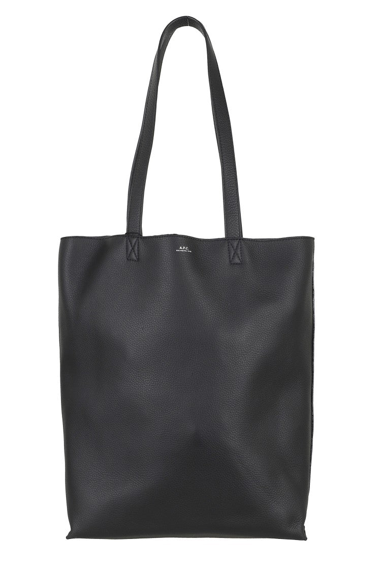 A.P.C. Black Cabas Maiko Removable-Strap Cowhide Leather Tote Bag