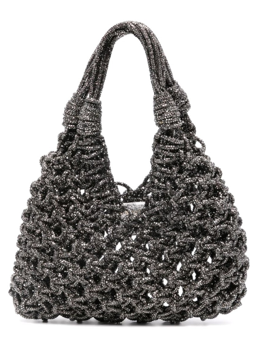 Hibourama Chunky Open Weave Shimmering Shoulder Bag