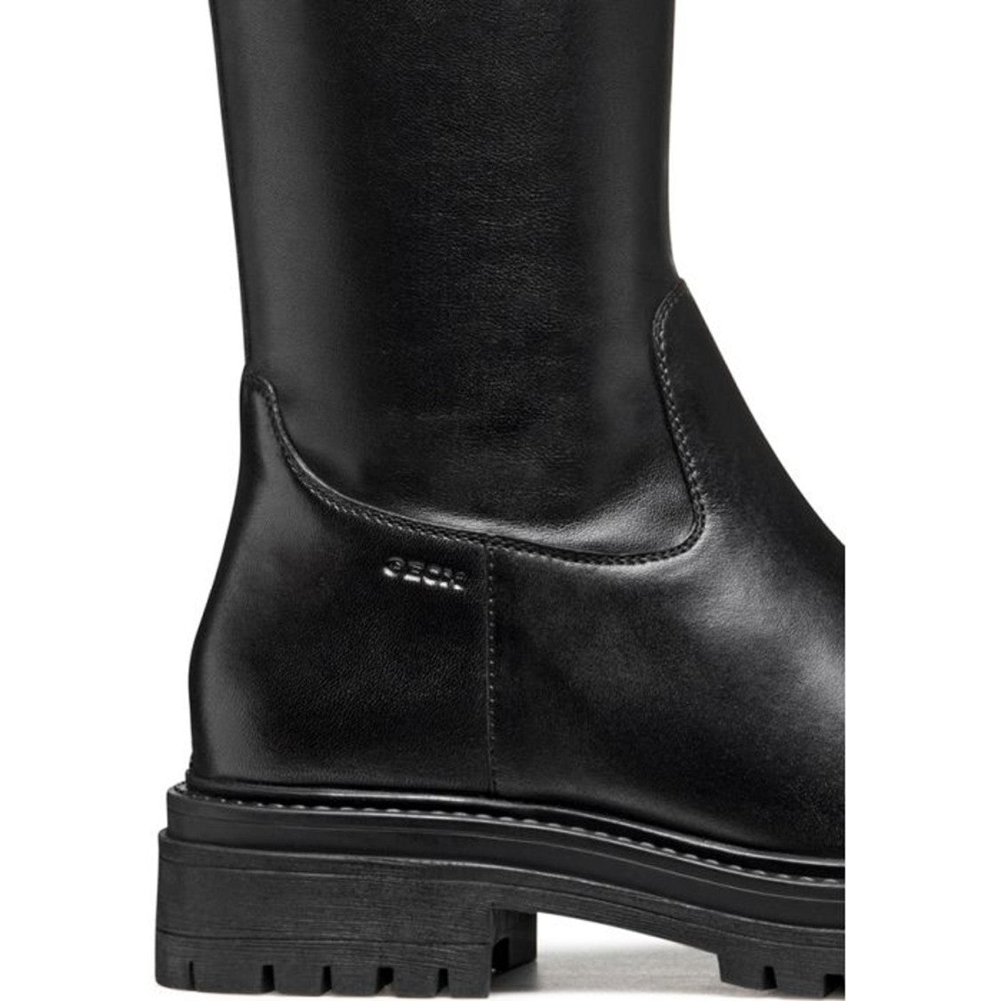 Geox Black Iridea Minimalistic Tall Flat Sole Boots