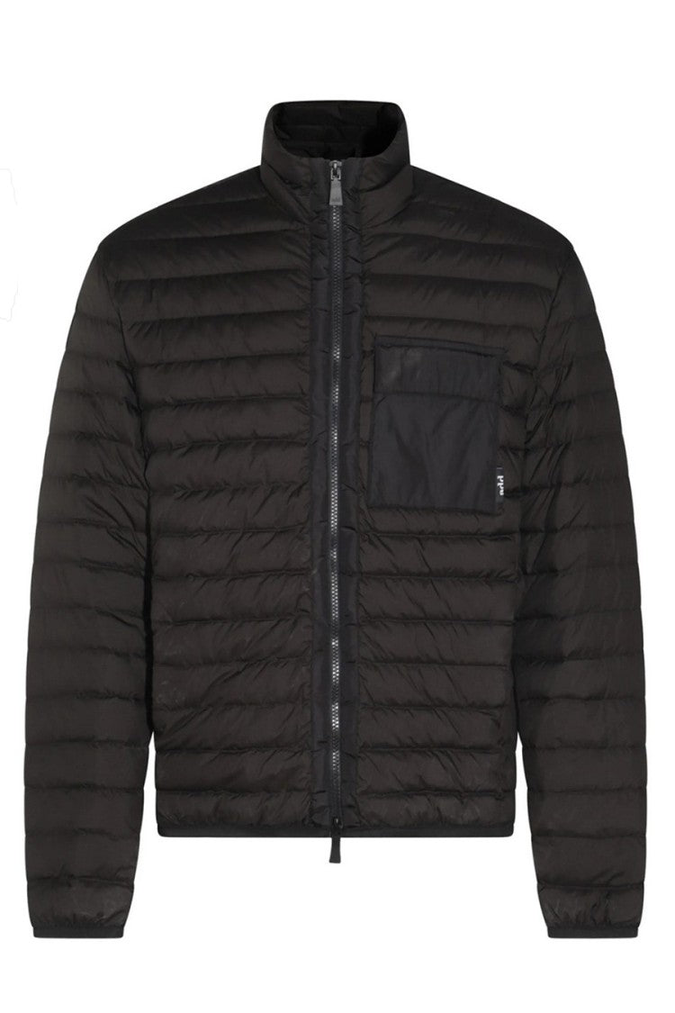 Add Black Nylon Zip-Up Bomber Jacket