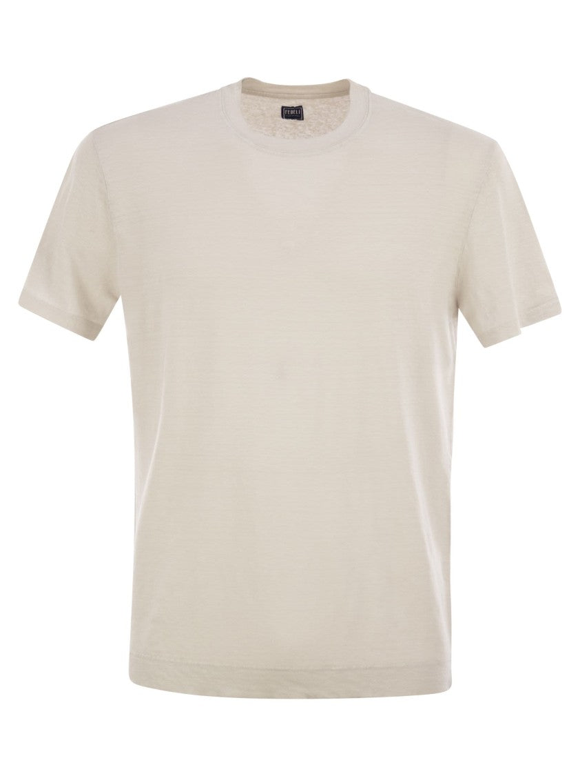 Fedeli Stretch Linen Short-Sleeved T-Shirt