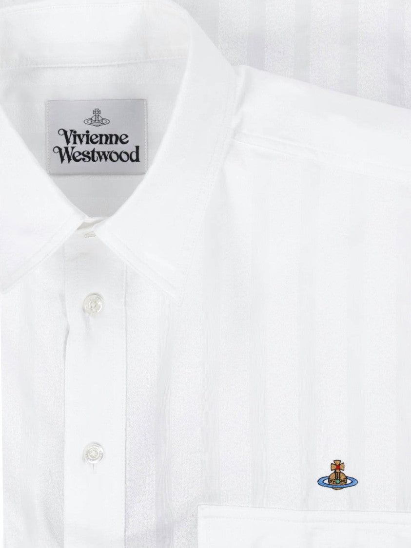 Vivienne Westwood White Achilles Striped Cotton Shirt