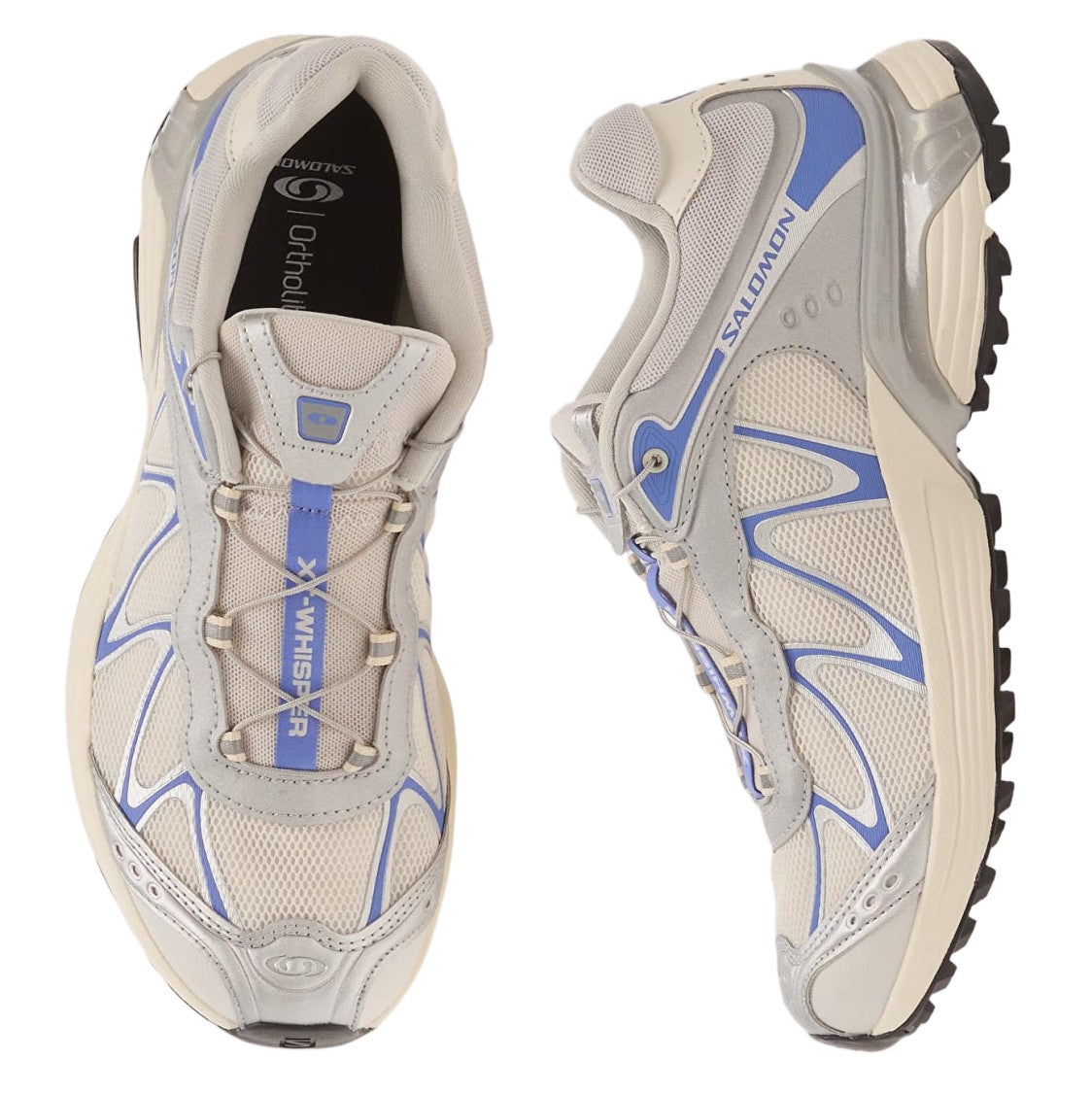 Salomon White/Light Blue Mesh Quicklace Sneakers