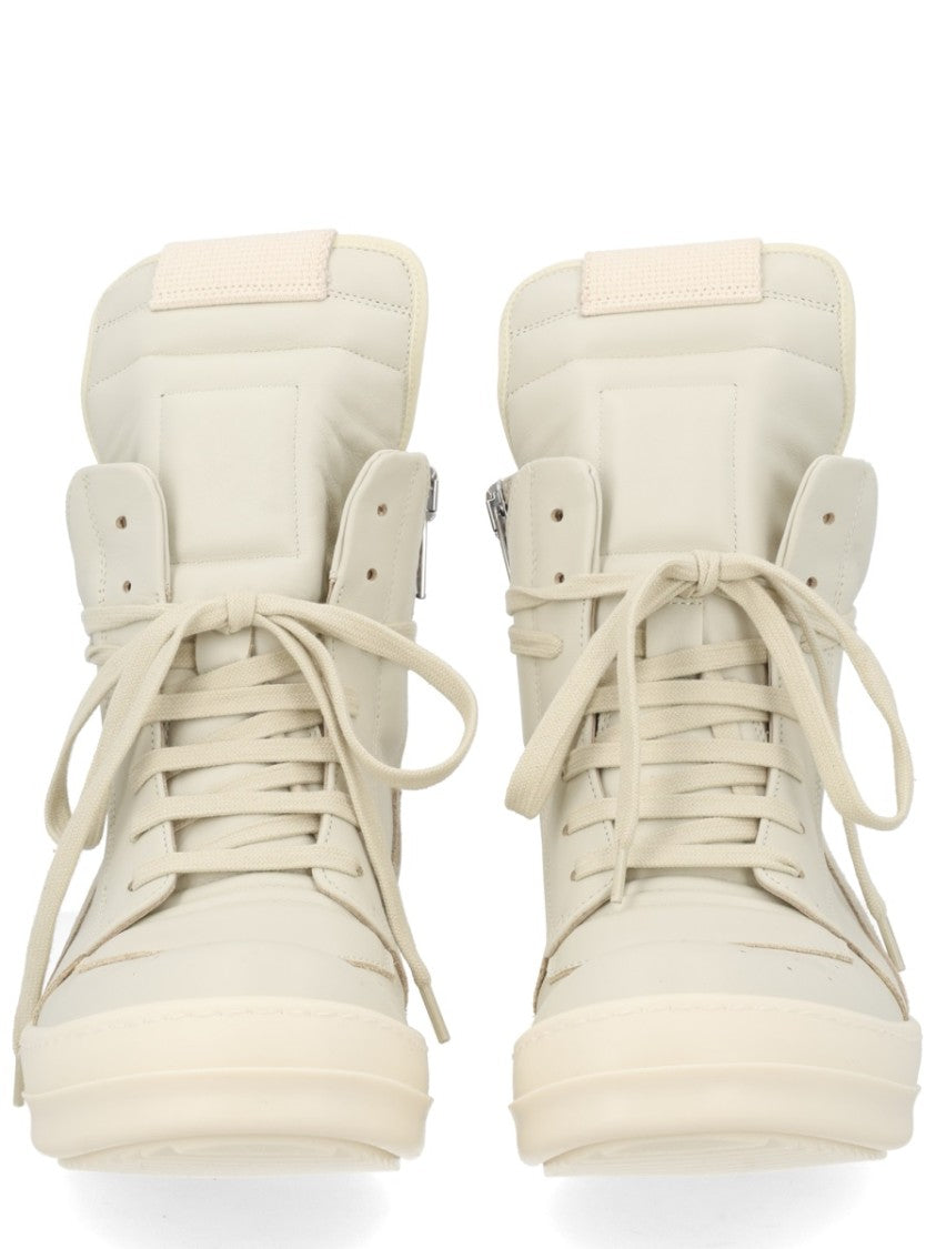 Rick Owens Geobasket High-Top Suede Panels Sneakers