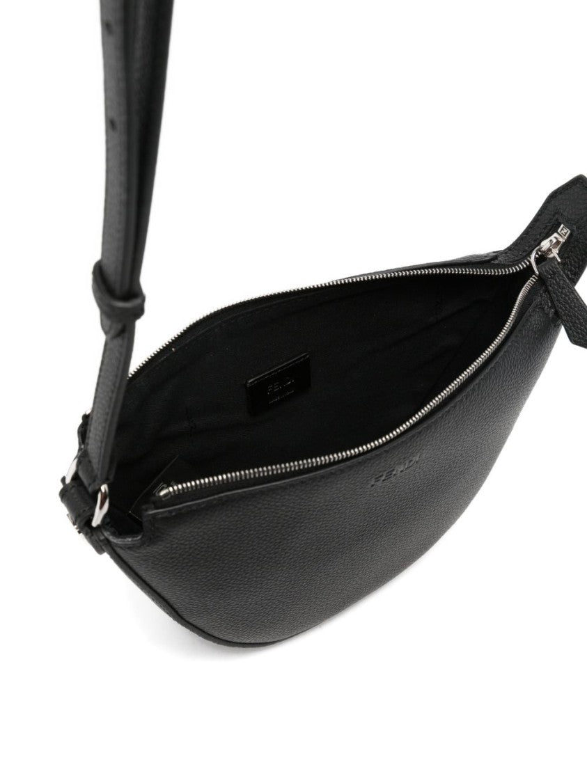 Fendi Black Fendi Melon Full-Grain Leather Mini Bag