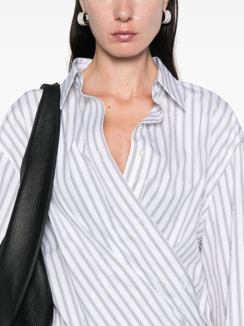 Róhe White/Black Striped Shirt