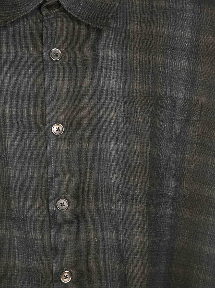 Our Legacy Borrowed Oversized Plaid Asymmetrical Shirt