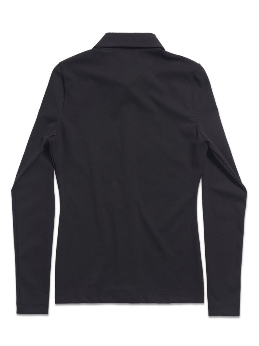 Balenciaga Black Stretch-Jersey Shirt With Classic Collar