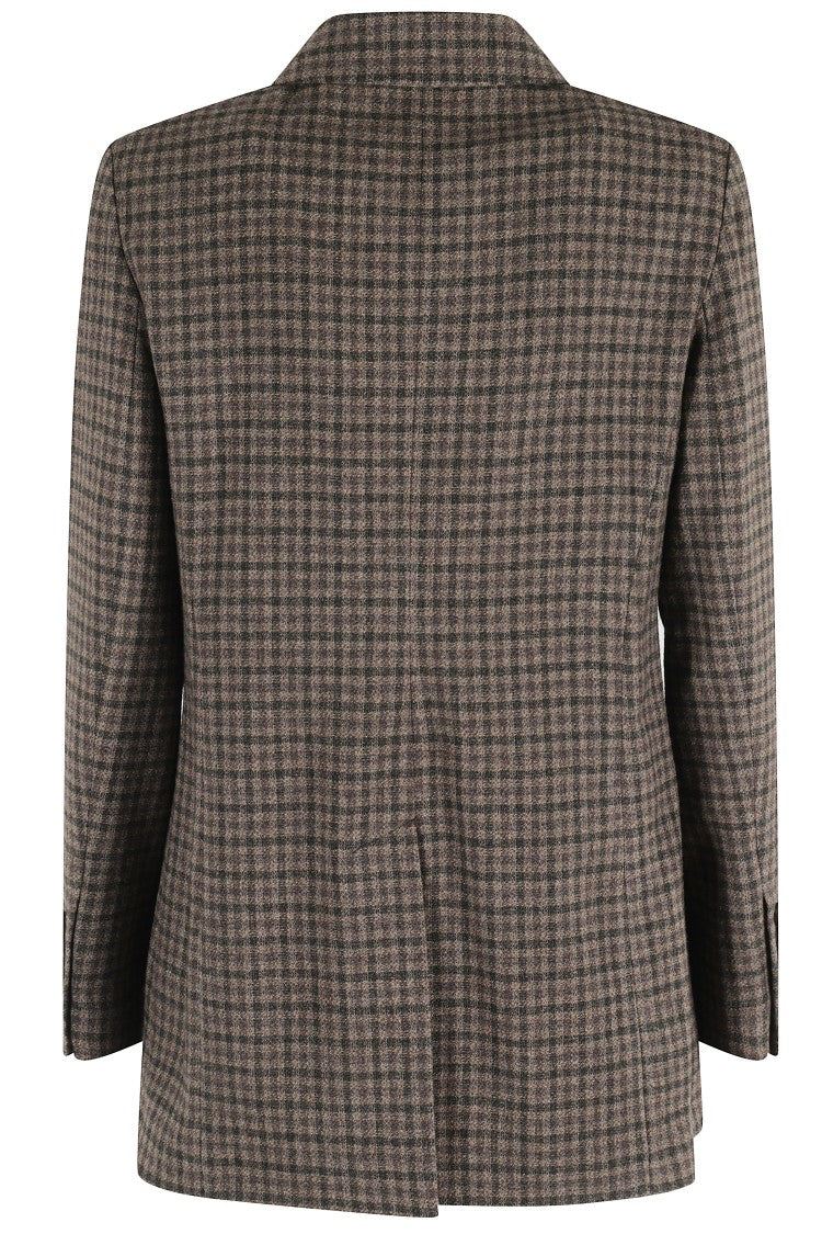 Circolo 1901 Brown Check Double-Breasted Jacket