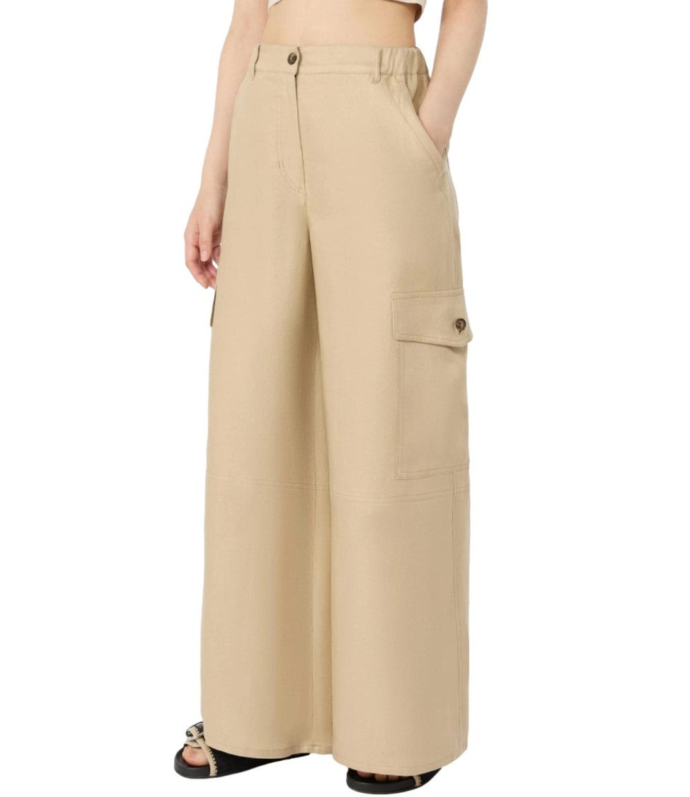 Max Mara High-Waisted Wide-Leg Pants With Utility Pockets