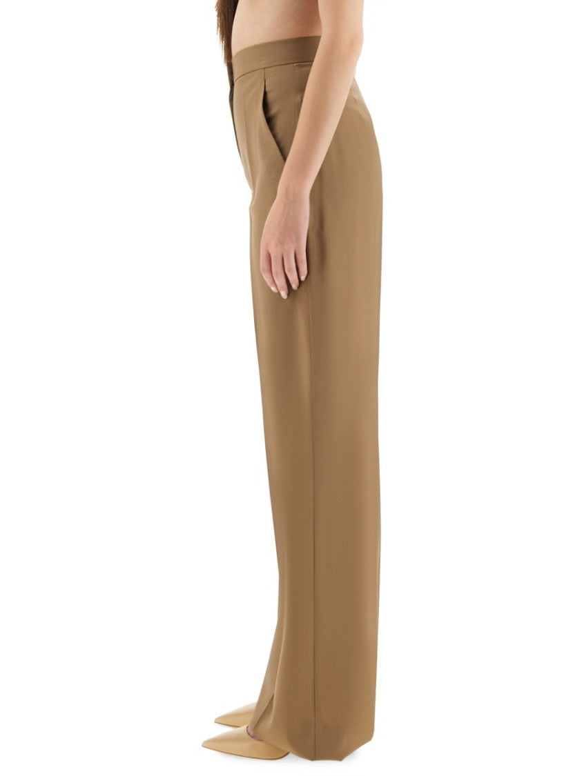 Max Mara Flowing Wide Pants With High Waist And Subtle Pleats