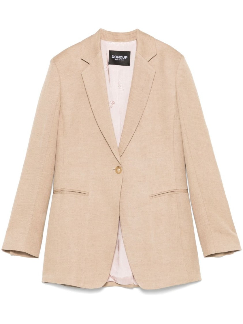 Dondup Tailored Beige Blazer With Notched Lapels