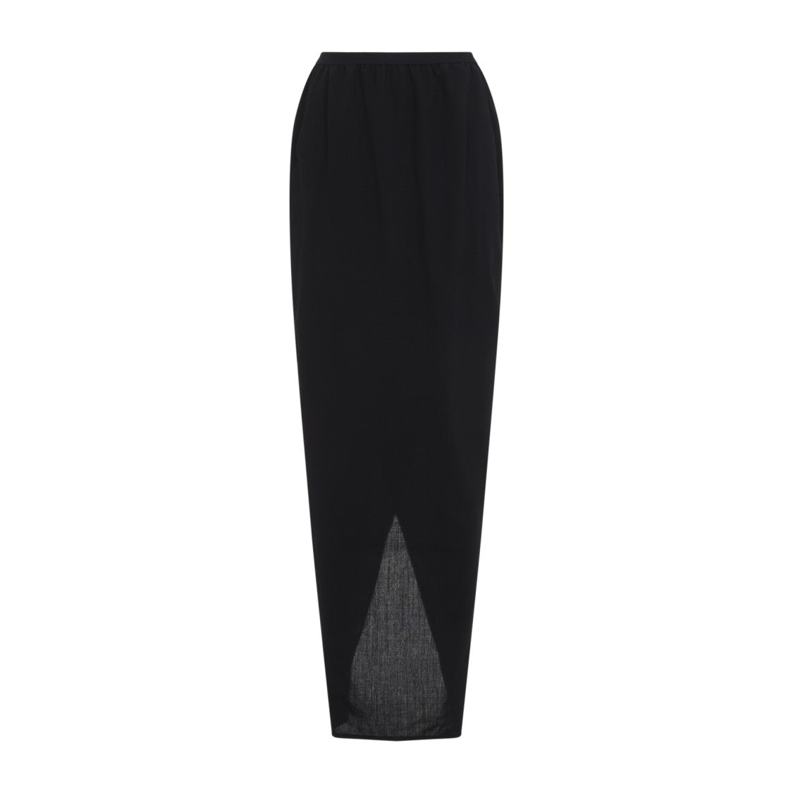 Rick Owens Long Black Wool Skirt With Front Slit
