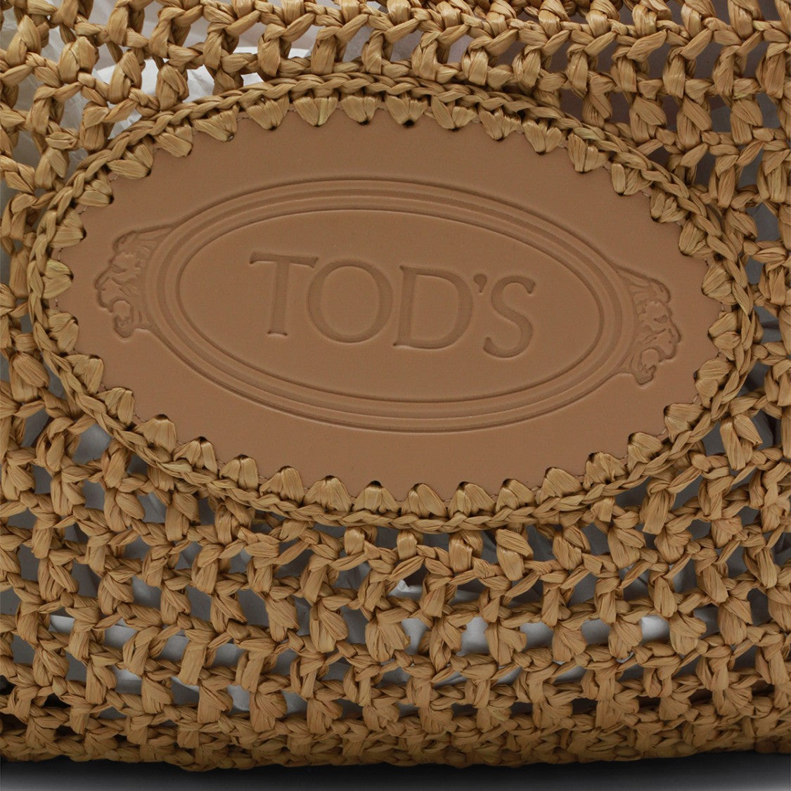 Tod's Woven Tote Bag With Leather Patch And Structured Design