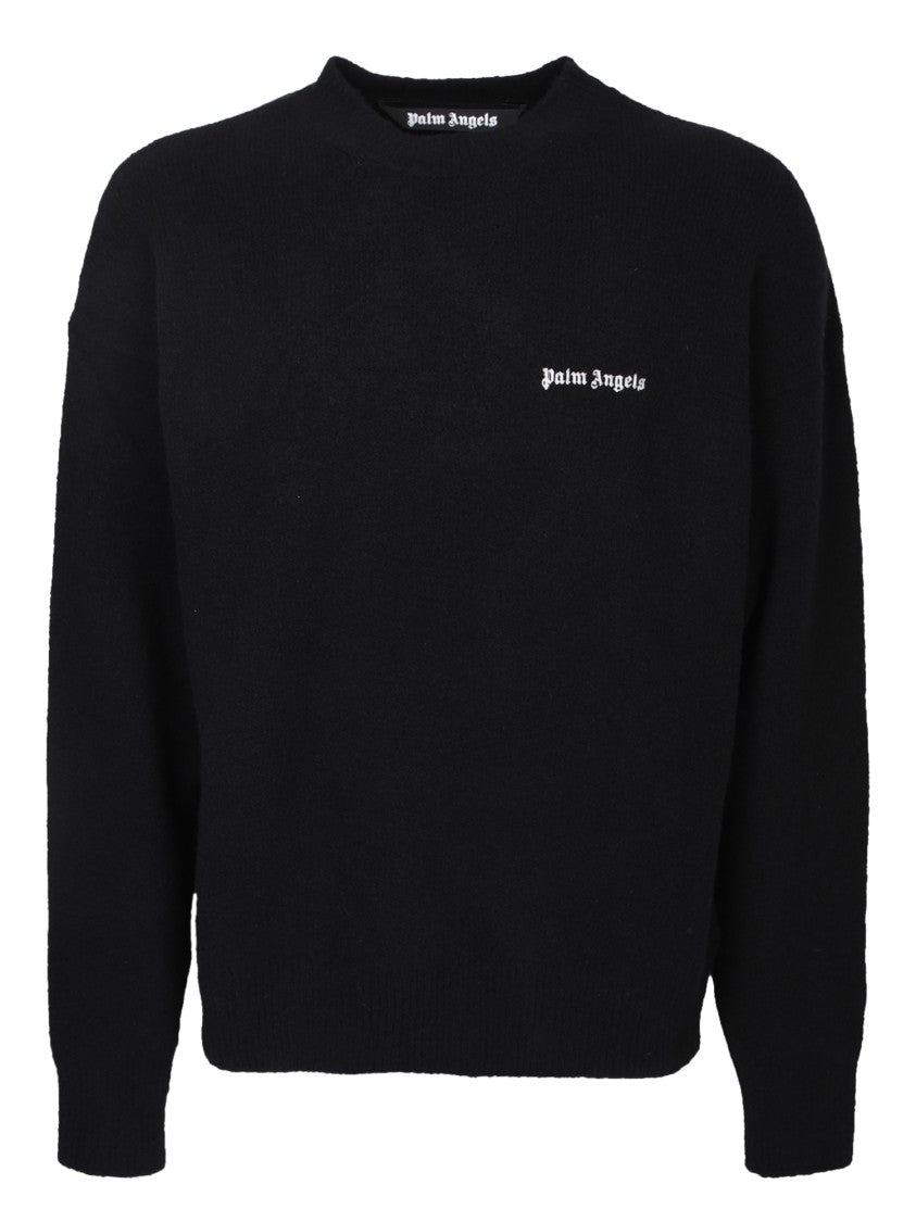 Palm Angels Black Wool-Blend Pullover
