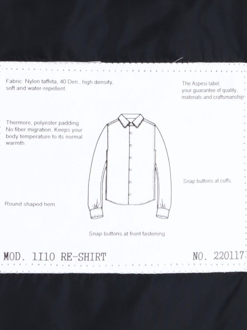 Aspesi Tailored Black Shirt With Modern Finishing Touches