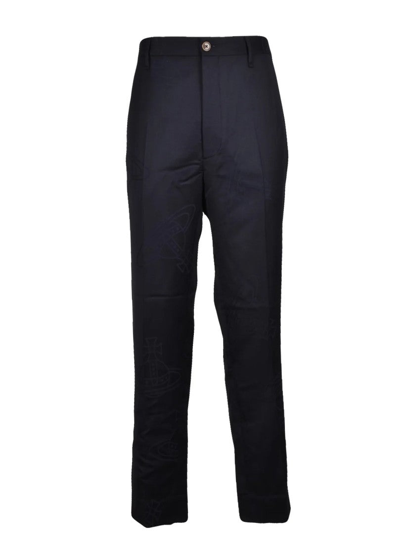 Vivienne Westwood Classic Black Wool Trousers With High Waist Design