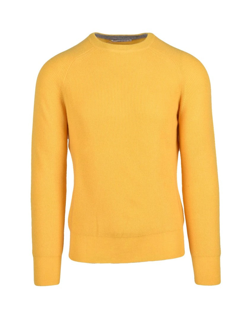 Kangra Ribbed Knit Crew Neck Sweater With Contemporary Color Block