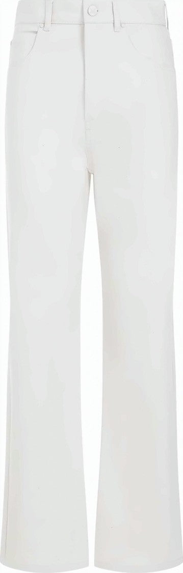 Max Mara Classic High-Waist Flared Pants With Textured Cotton Finish