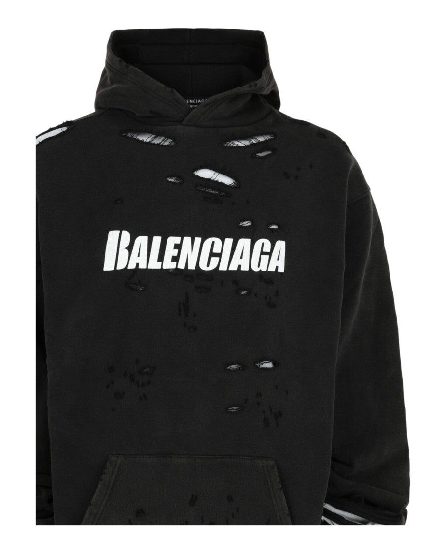 Balenciaga Destroyed Bilayer Cotton Hoodie
