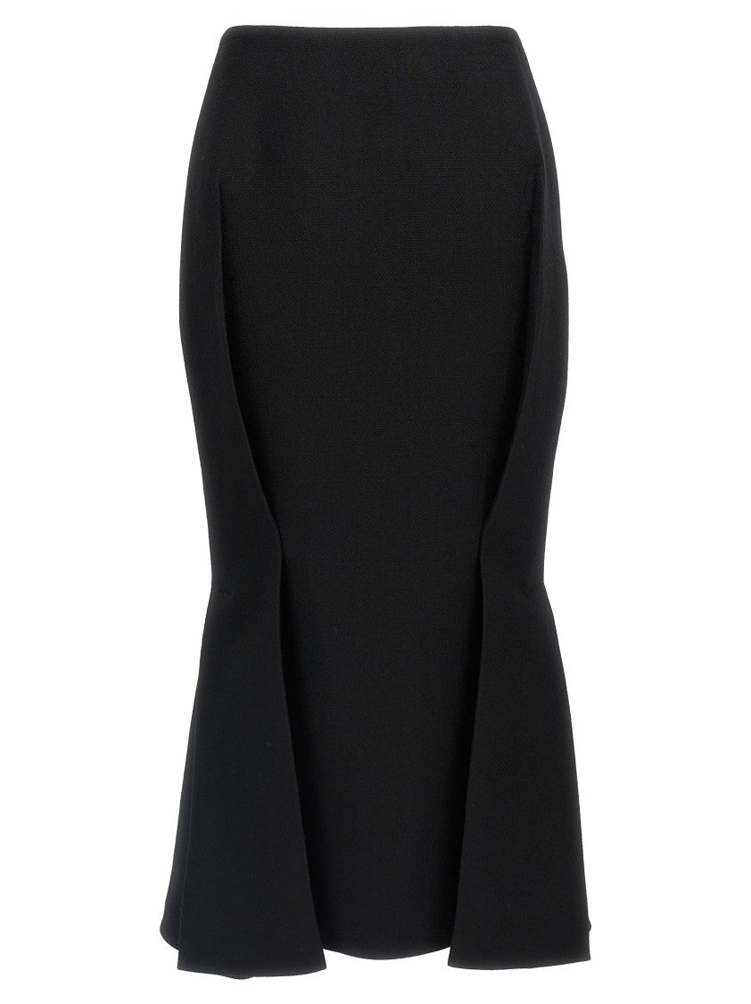 Prada 'Stuoia Old' Wool And Satin Skirt